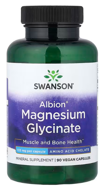 Swanson Magnesium Glycinate 133mg – 90 Kapsul Vegan – Suplemen Tidur & Anti Cemas