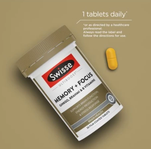 Swisse Memory Focus Teen Adult 50 Capsules