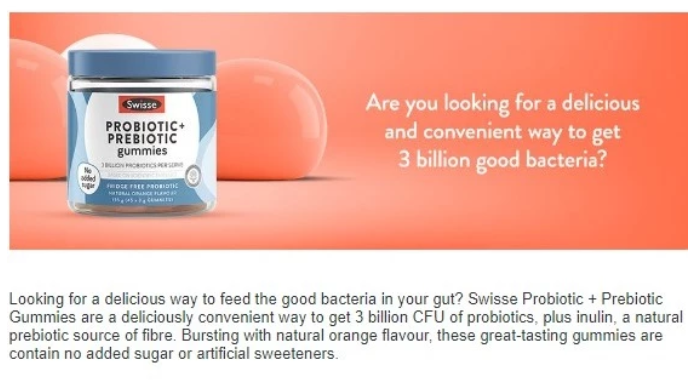 Swisse Adults PROBIOTIC & PREBIOTIC GUMMIES 45 Pack