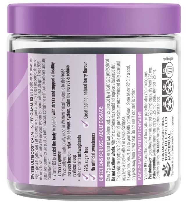 Swisse Calm & Sleep Gummies 60 Pack
