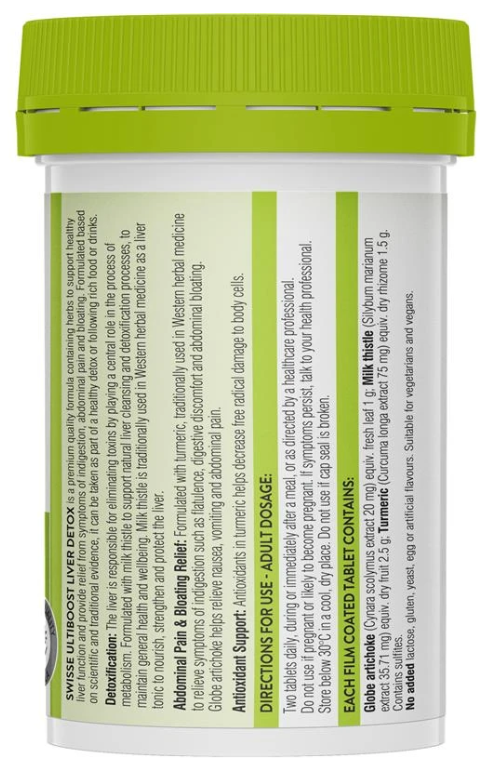 Swisse Liver Detox 60 Tablets Vegan Friendly