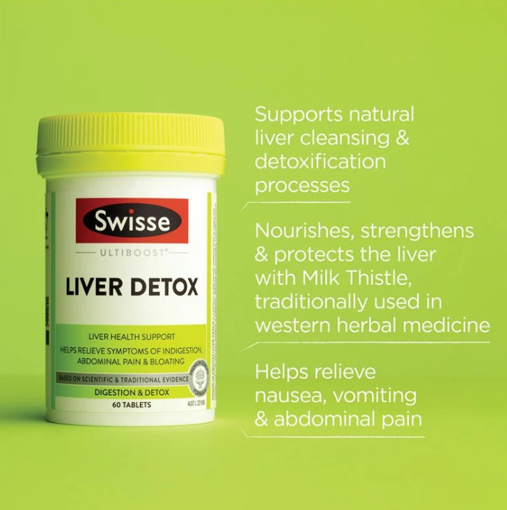 Swisse Liver Detox 60 Tablets Vegan Friendly