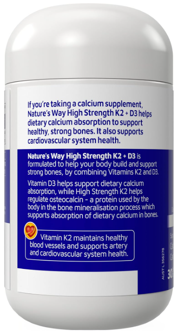 Nature’s Way Vitamin K2 + D3 180mcg 30 Softgel/Vitamin D3 K2 Original