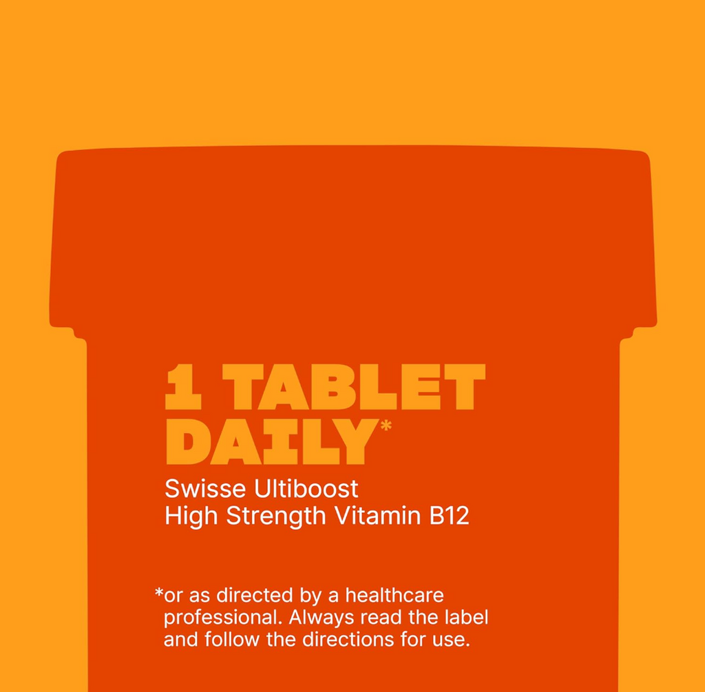 Swisse Ultiboost Vitamin B12 60 Tablets/Energy & Vitality Support/Nerve & Muscle Health/Red Blood Cell