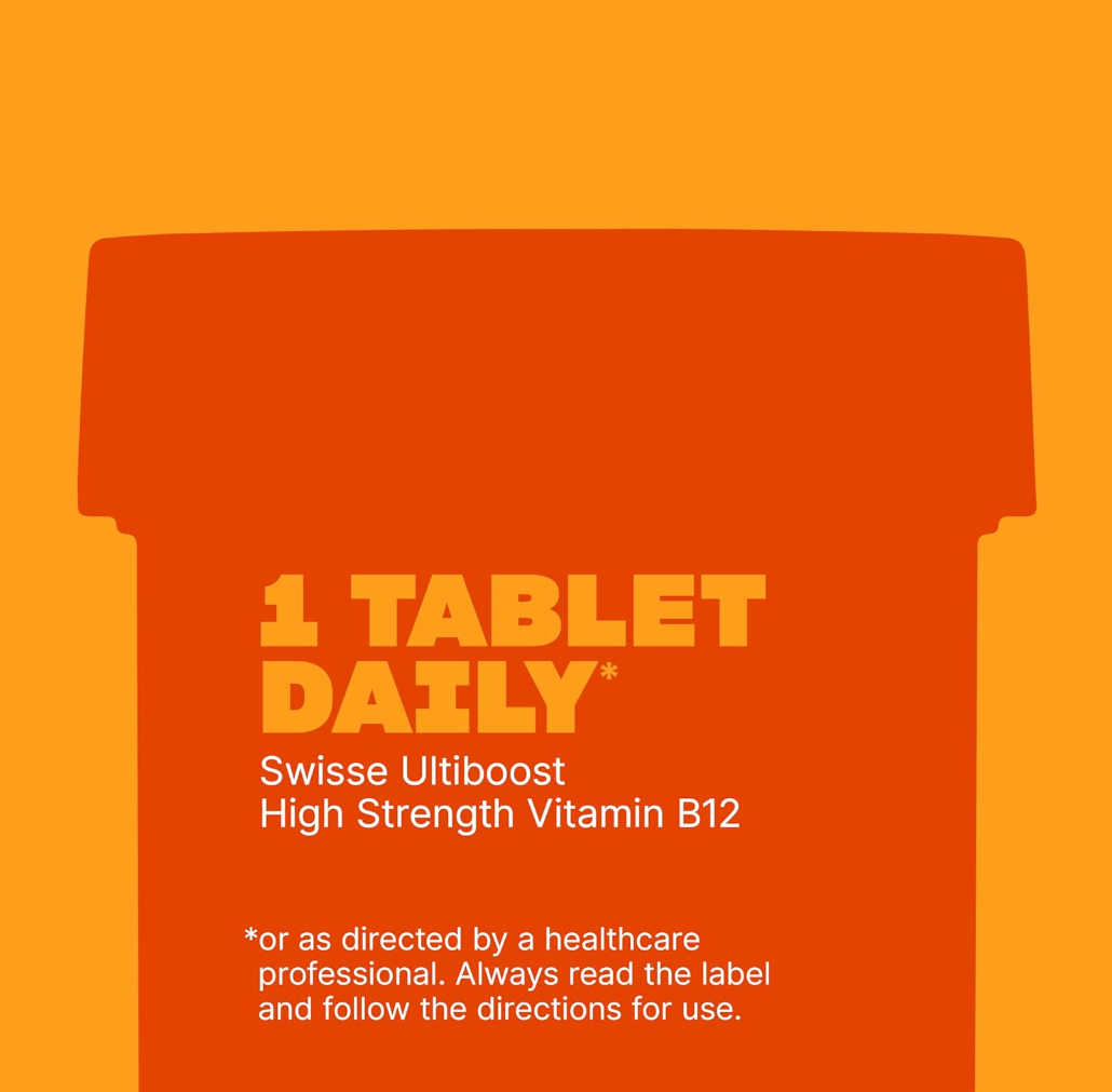 Swisse Ultiboost Vitamin B12 60 Tablets/Energy & Vitality Support/Nerve & Muscle Health/Red Blood Cell