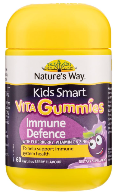 Nature's Way Kids Smart Vita Gummies Immune Defence 60 Pastilles/Elderberry Vitamin C Zinc