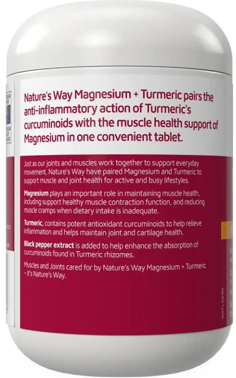 Nature's Way Magnesium + Turmeric 150 Tablets – Original Australia