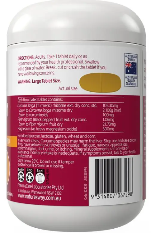 Nature's Way Magnesium + Turmeric 150 Tablets – Original Australia