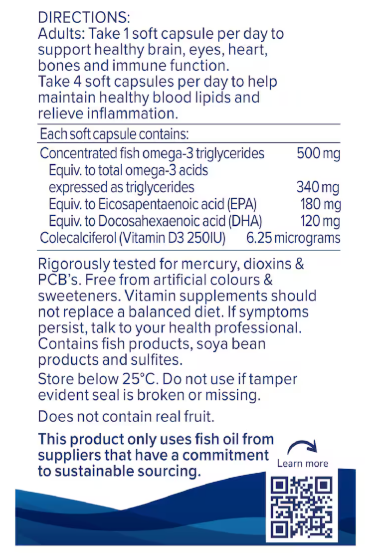 Nature's Way Omega + D3 Mini Capsules 1000mg/Suplemen Fish Oil Vitamin D3