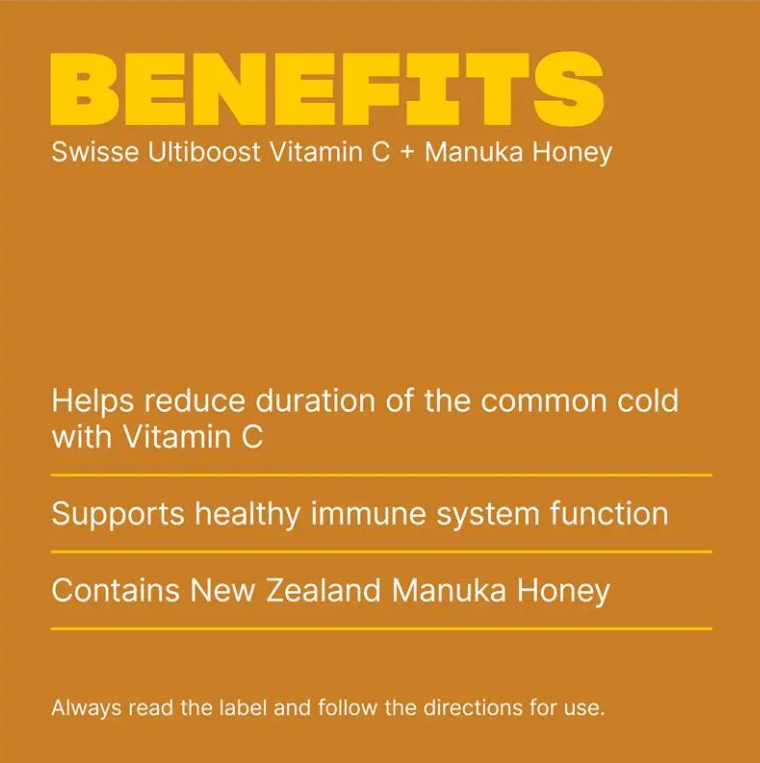 Swisse Ultiboost Vitamin C + Manuka Honey 120 Tablets
