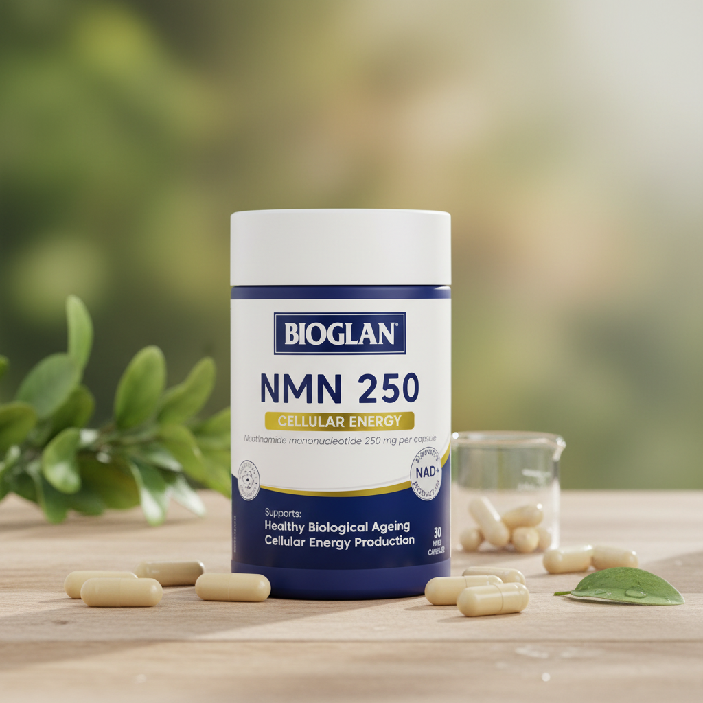 Bioglan NMN 250 Cellular Energy - Natural Background Square