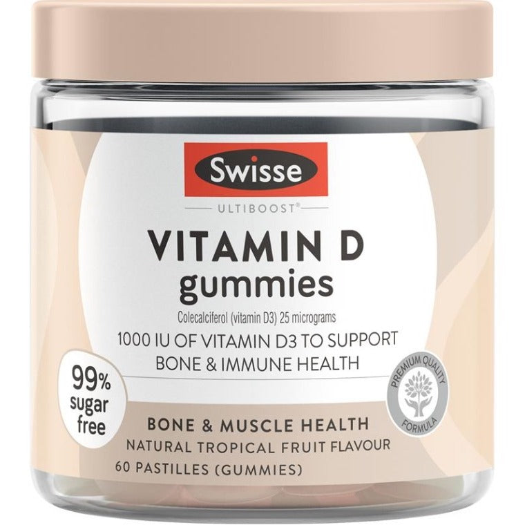 Swisse Vitamin D Gummies 60 Pack/Vitamin D3 1000 Gummies
