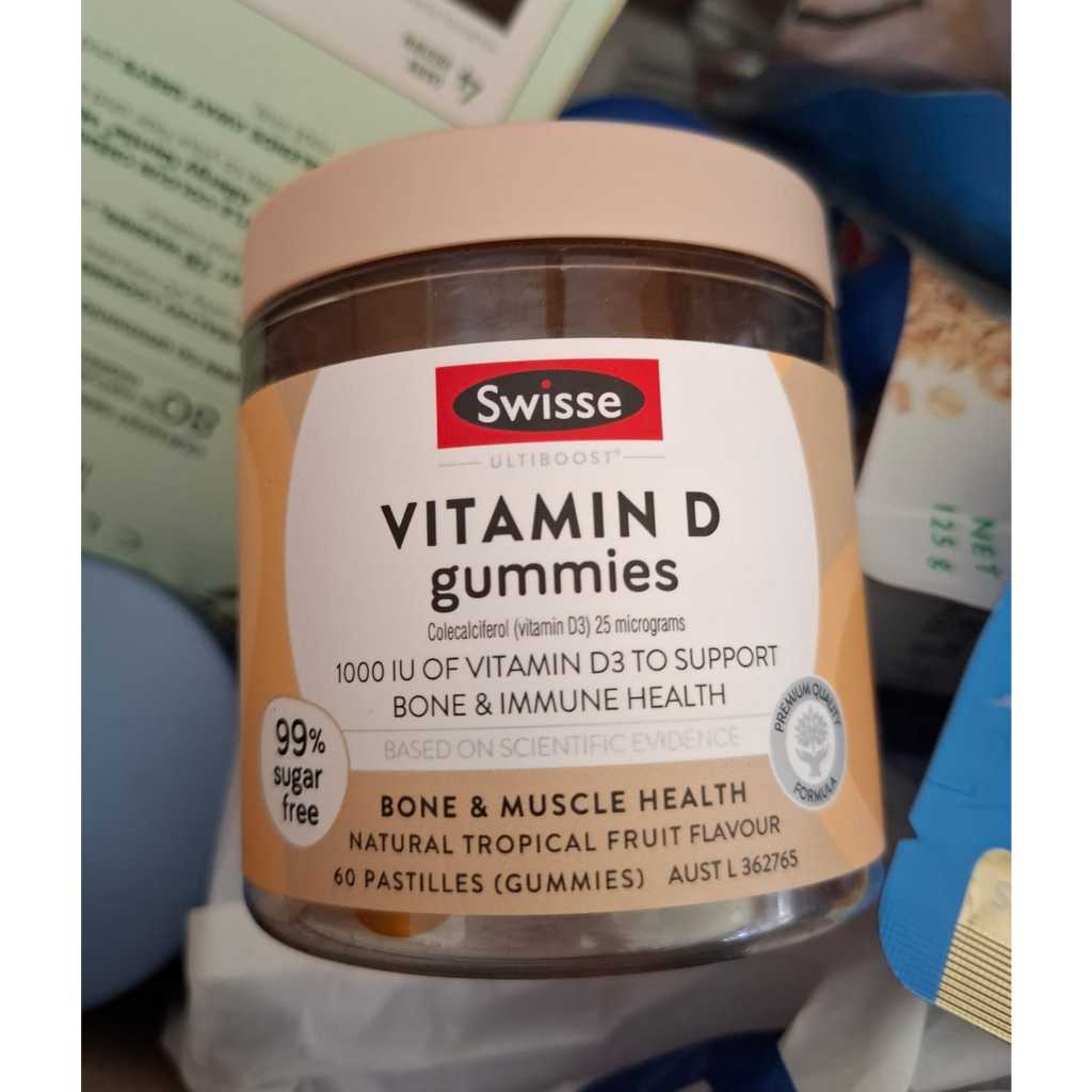 Swisse Vitamin D Gummies 60 Pack/Vitamin D3 1000 Gummies