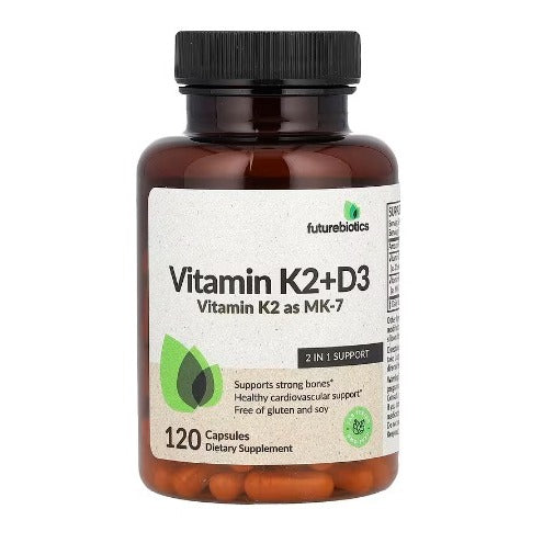 FUTUREBIOTICS Vitamin D3 5000 k2 90 mcg isi 120 kapsul/ Vitamin D 5000 IU dan K2/Kesehatan Tulang Otot Sendi Kardiovaksular/Immune
