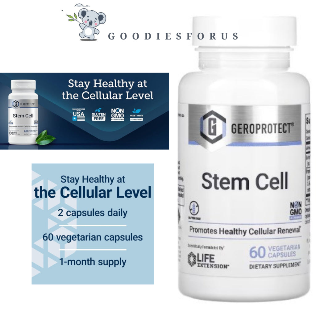 Geroprotect Autophagy Renew Stem Cell Ageless Cell/ USA ORi/Anti Aging/Vegan Capsules isi 60