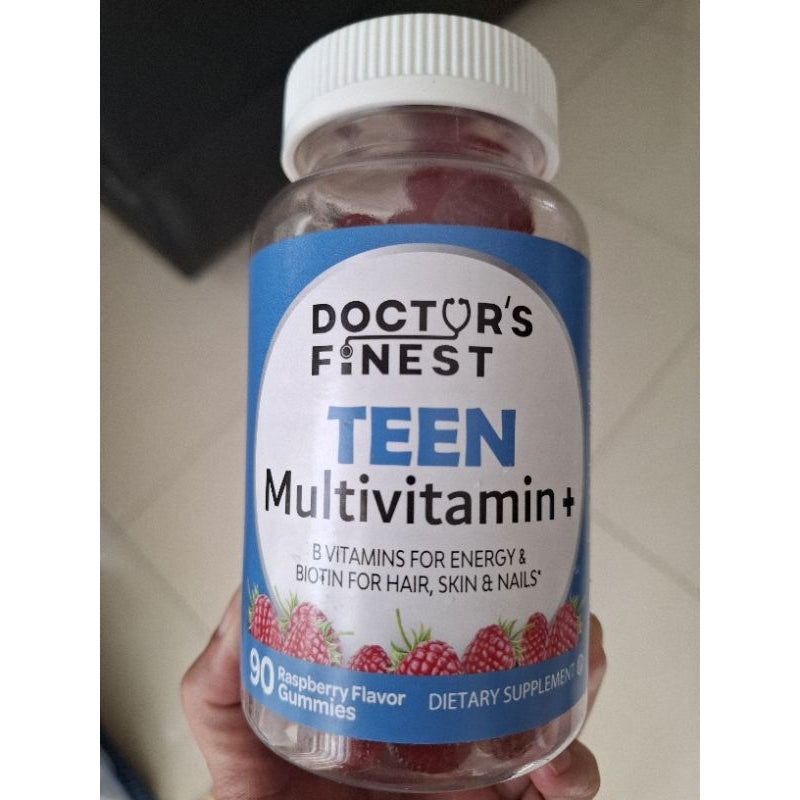 Doctor's Finest, Teen Multivitamin+ Gummies, Raspberry, 90 Gummies/Vitamin Remaja