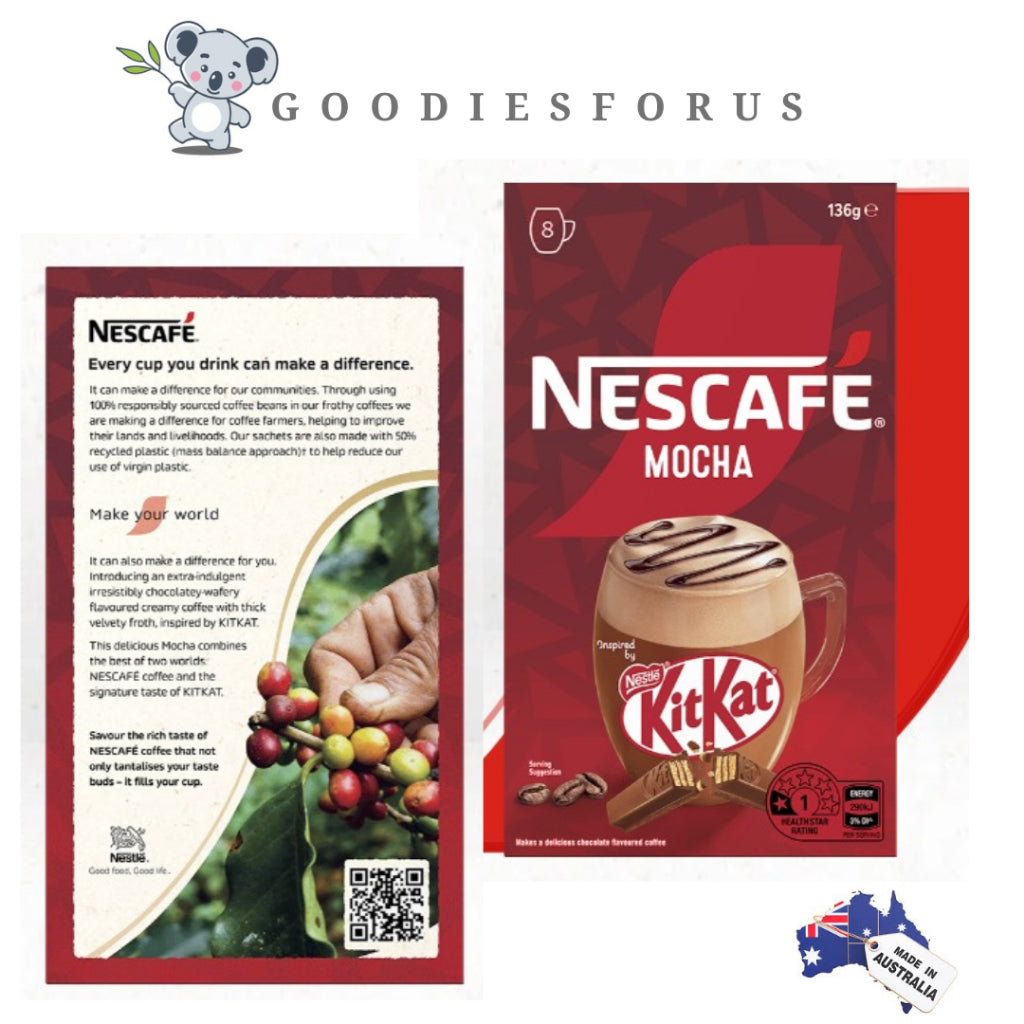 NESCAFE KITKAT Mocha Drink isi 8 Sachet/NESCAFE AUSSIE/Minuman Cokelat Import