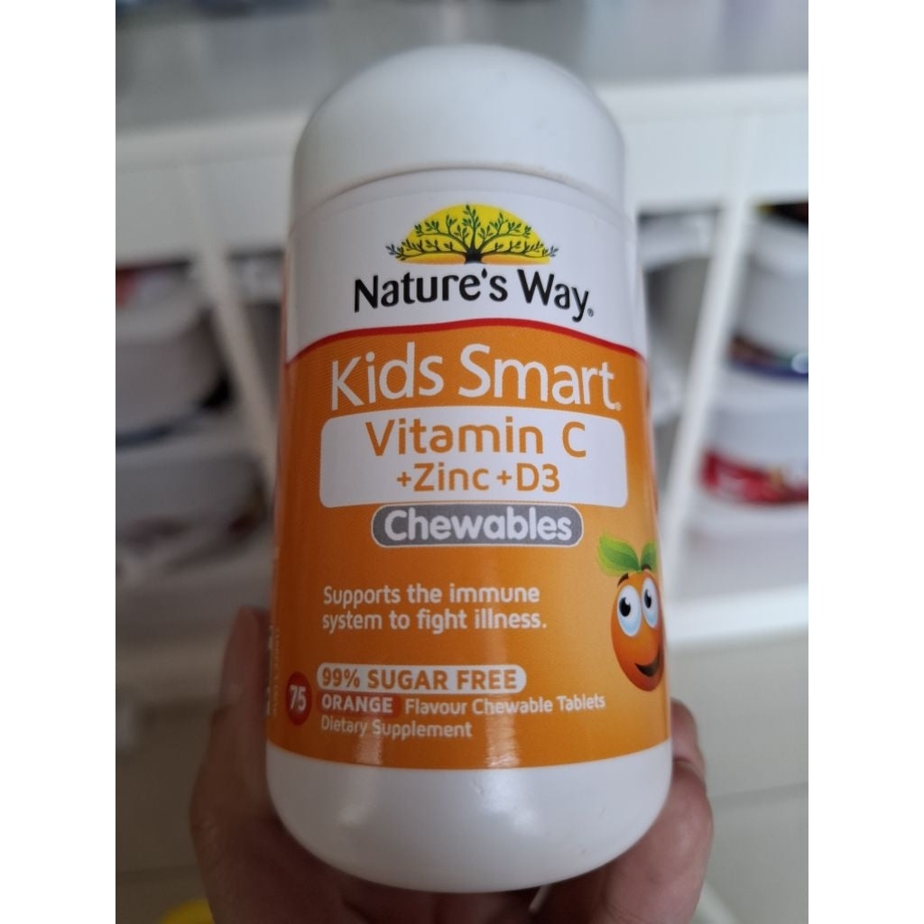 Natures Way Kids Smart Vitamin C + Zinc + D 75 Chewable Tablets