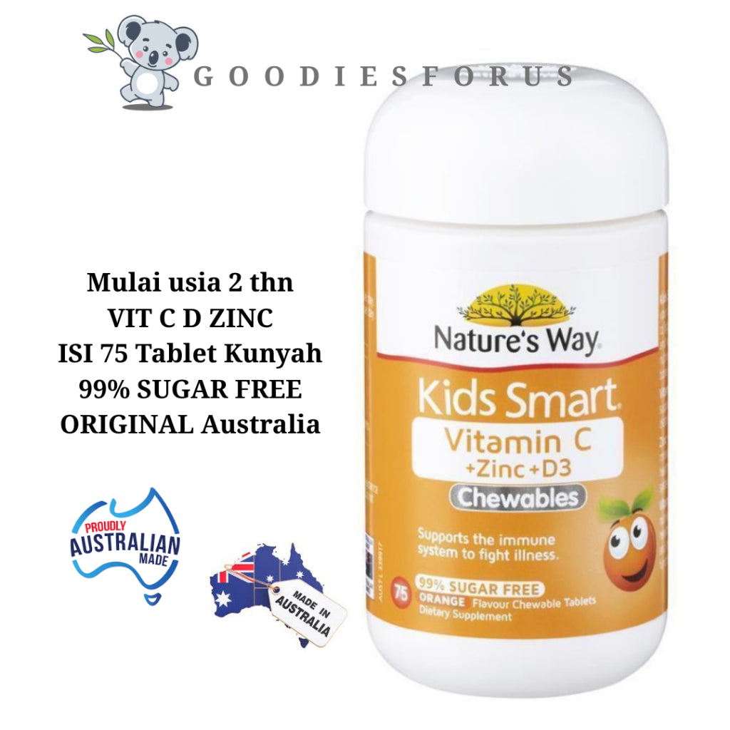Natures Way Kids Smart Vitamin C + Zinc + D 75 Chewable Tablets