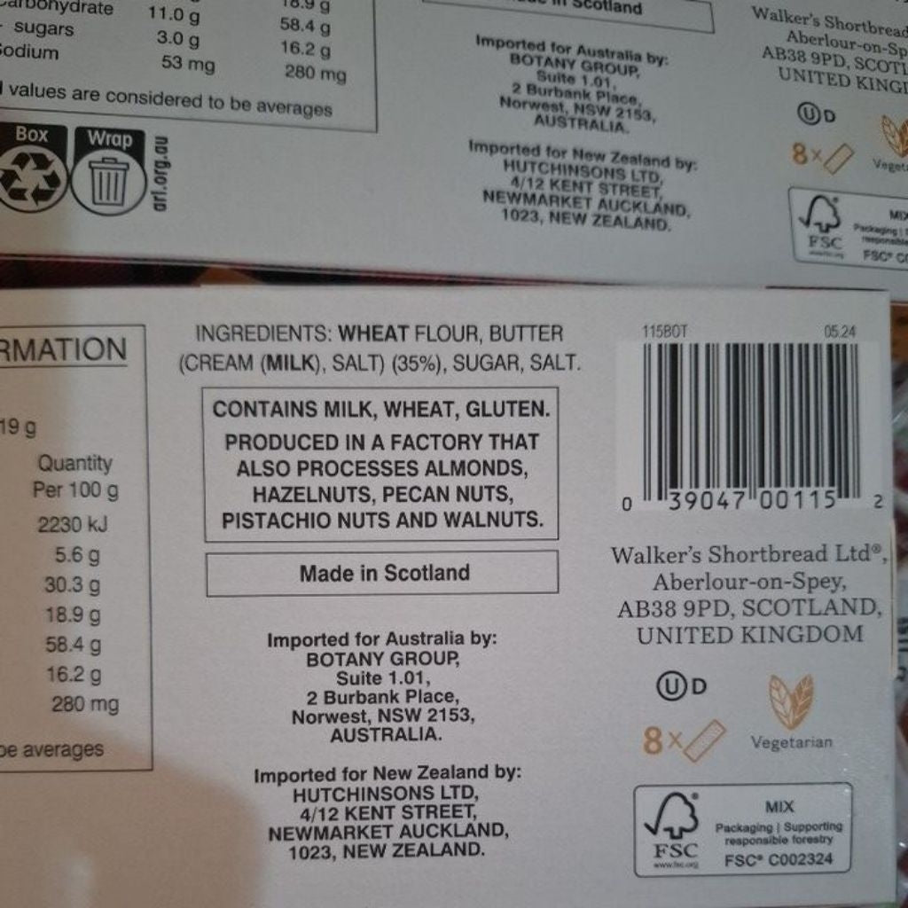 Walkers Shortbread Fingers 150g/Butter Bread Cookies