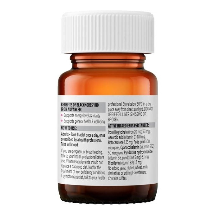 Vitamin Zat Besi BIO IRON Advanced 30 Tablets Blackmore Australia