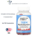 Doctor's Finest, Teen Multivitamin+ Gummies, Raspberry, 90 Gummies/Vitamin Remaja