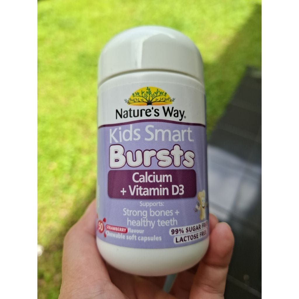 Nature's Way Kids Smart Calcium + Vitamin D 50 Chewable Capsules/Kesehatan Tulang Bayi dan Anak/Tanpa Laktosa