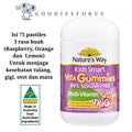 Nature's Way Kids Smart Vita-Gummies Sugar Free Multi Trio 75 pack/Multivitamin Anak mulai 2 tahun rasa raspberry orange lemon