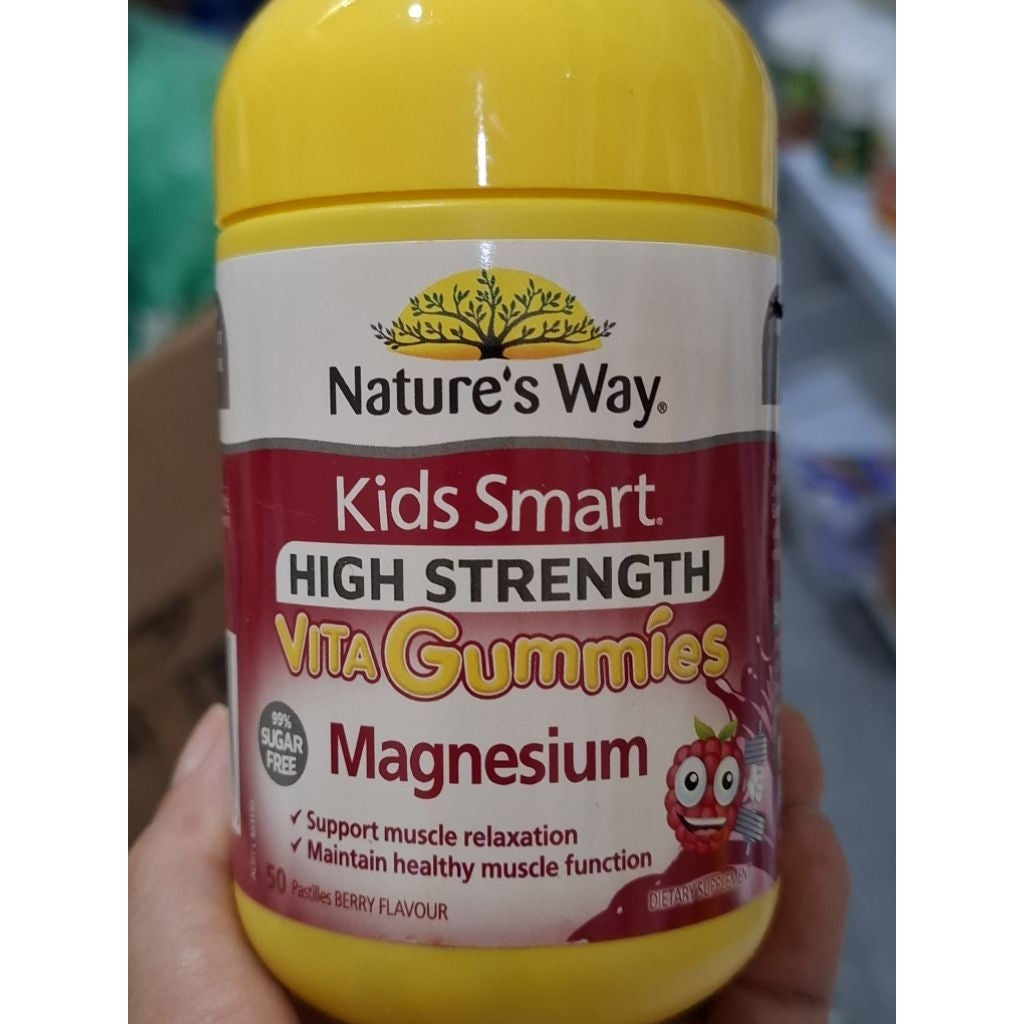 Nature's Way Kids Smart Vita Gummies Magnesium Berry Pastilles 50 pack/Magensium Untuk Anak Usia 4 Thn