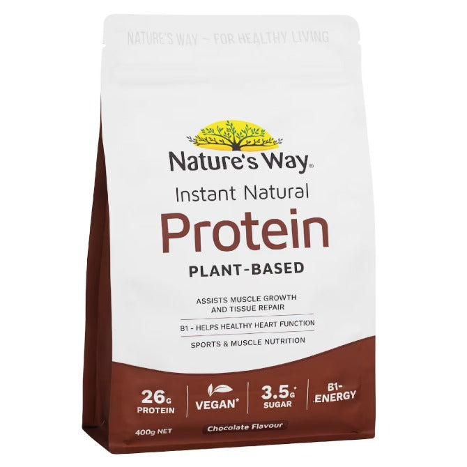 Nature's Way Instant Natural Protein Vanilla/Chocolate/Unflavoured Flavour 400g/Vegan Friendly/B1